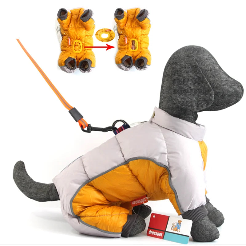 Reflective Waterproof Dog Winter Jacket - Warm Padded Coat for Small Dogs