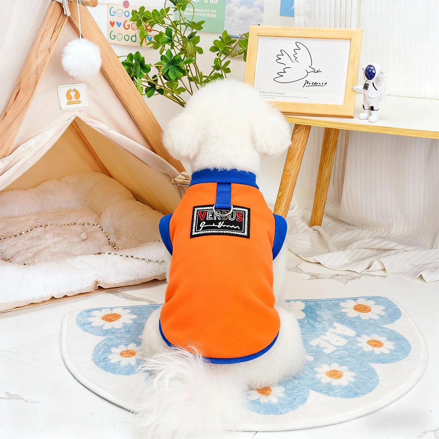 Fleece Vest Sweater with Harness Ring for Small & Medium Dogs & Cats