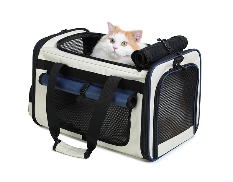 Airline Approved Collapsible Soft-Sided Pet Carrier — Travel Cat & Dog Carrying Case