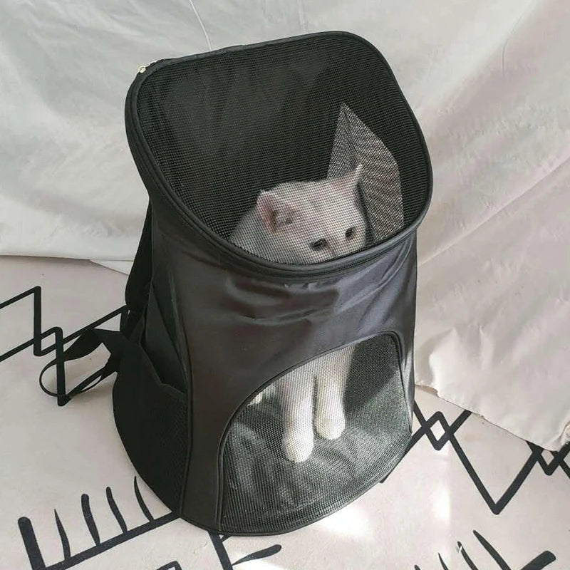 Solid Mesh Breathable Cat Puppy Travel Backpack S/L Pet Carrying Bag for Cats Kitten Small Dogs Pet Outdoor Supplies Accessories