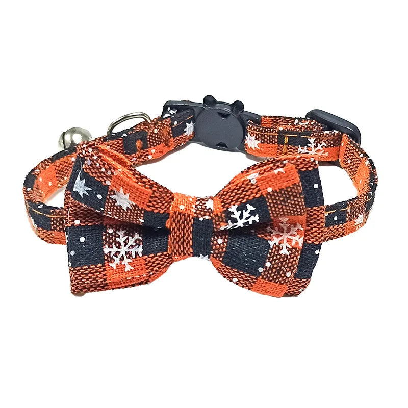 Collier pour chat sécurisé avec nœud papillon et clochette - Motif écossais