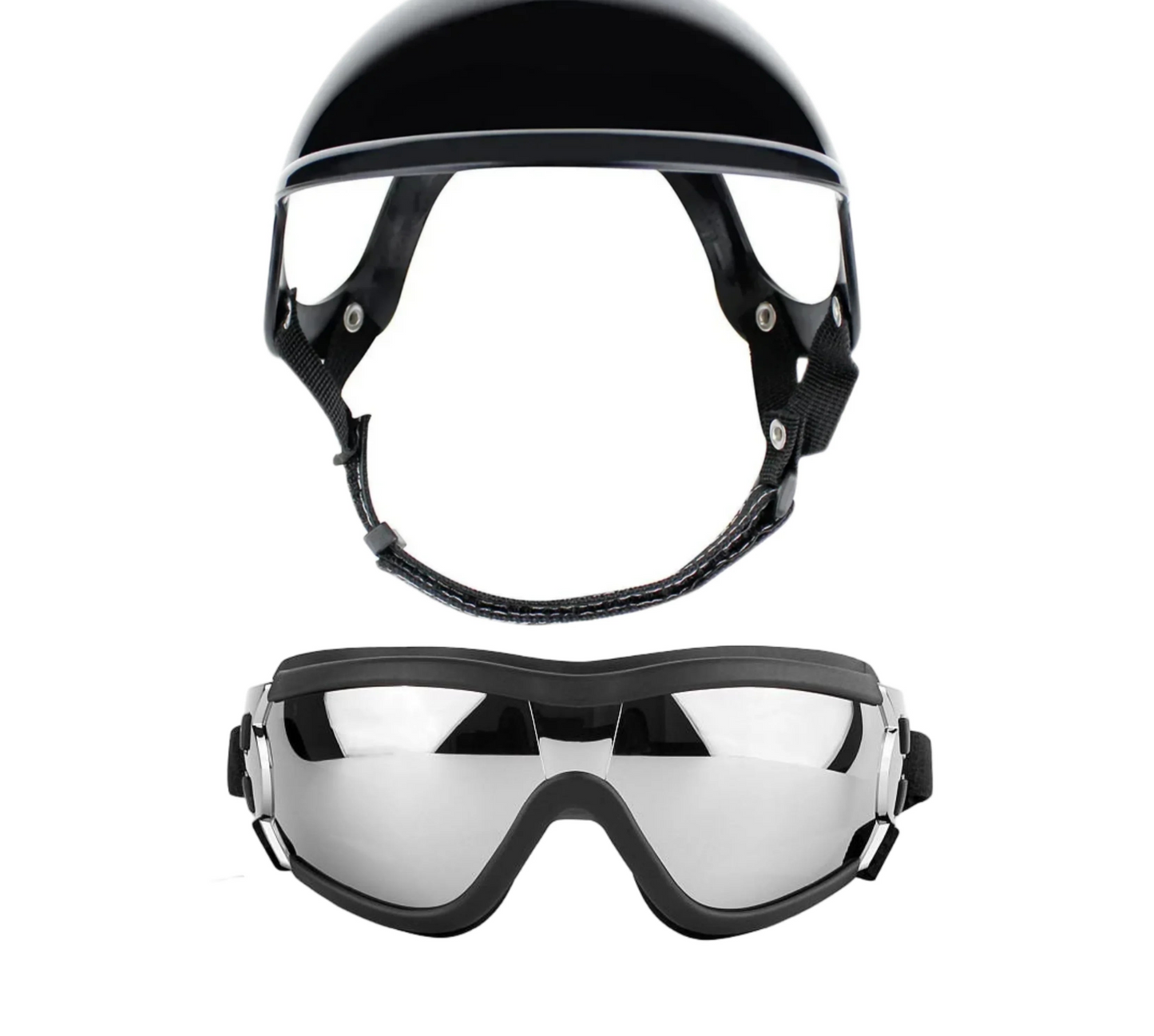 Ensemble lunettes et casque pour chien - Lunettes de soleil de protection UV pour grands chiens