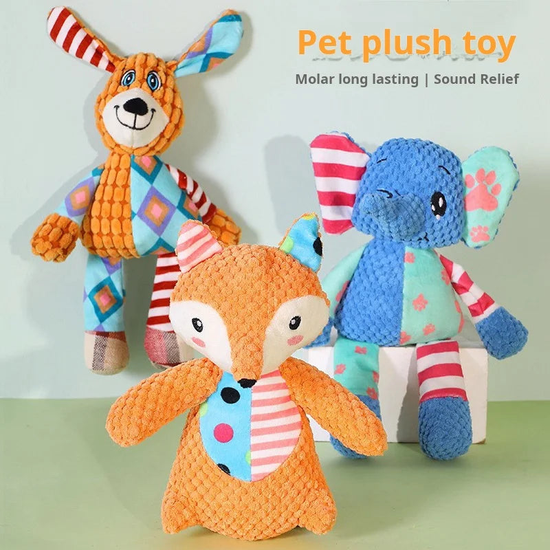 Jouets de dentition en peluche pour animaux - Jouets à mâcher couineurs et résistants aux morsures pour chiens et chats