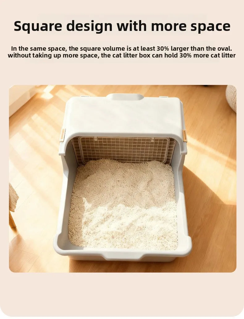 Semi-Automatic Self-Cleaning Cat Litter Box — XXL Semi-Enclosed Design, 4 Styles