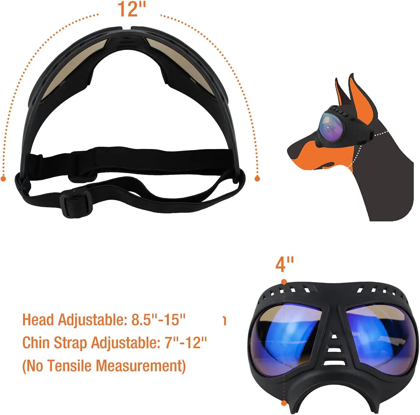 Dog Goggles for Large Breeds - Windproof Snowproof Eye Protection