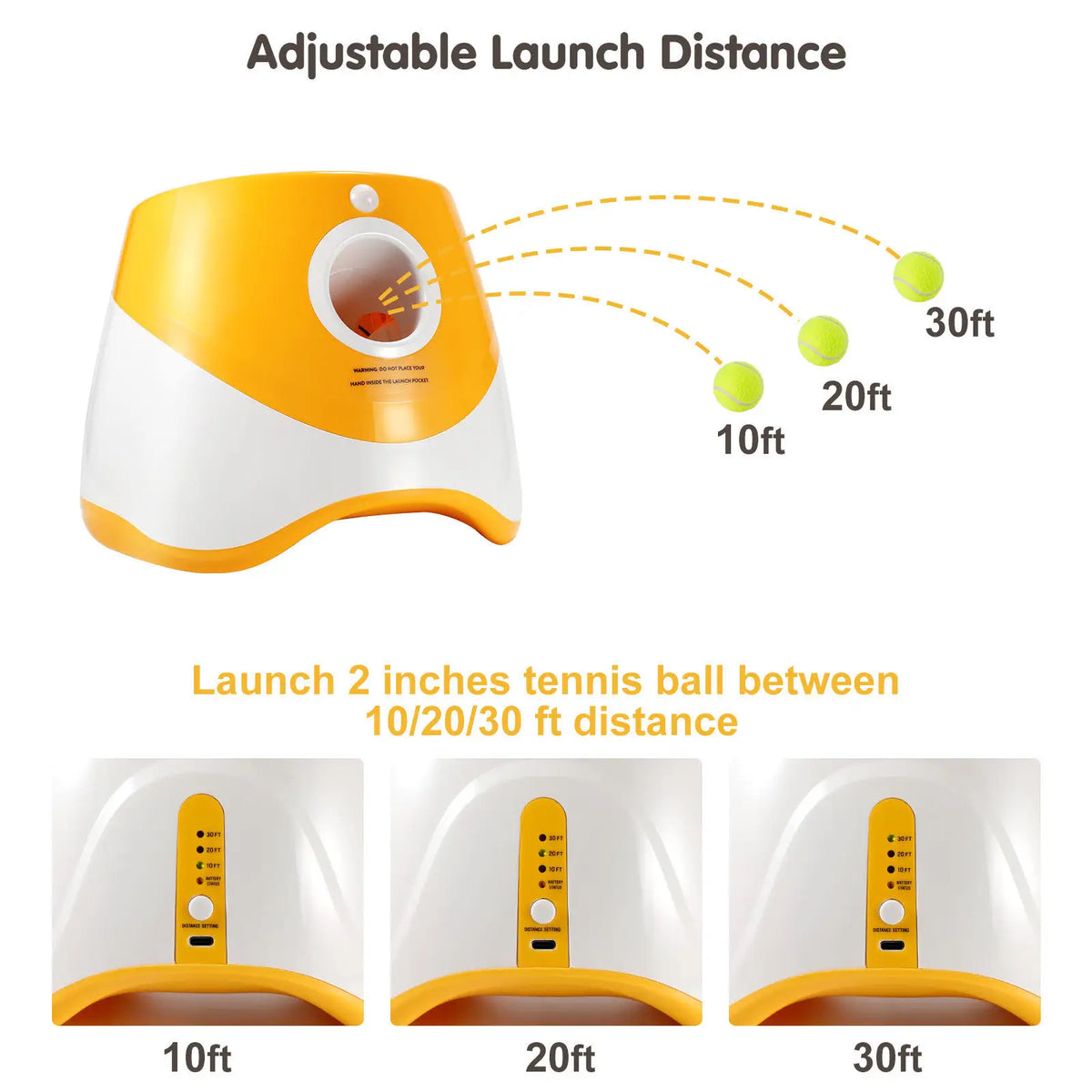 Automatic Dog Ball Launcher | Motion Sensor | 10–30ft Range