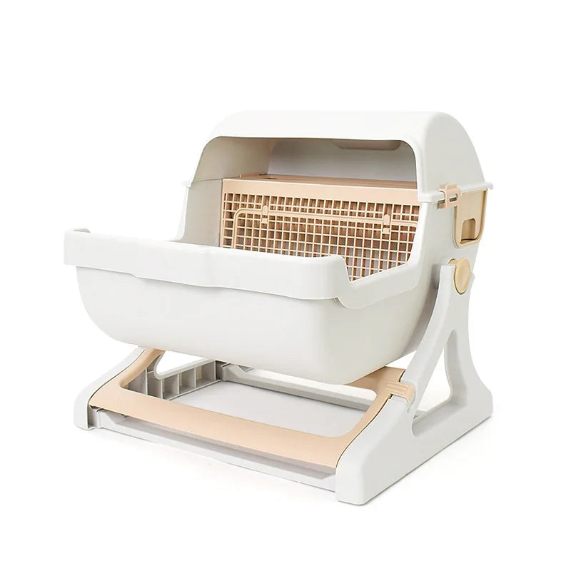 Semi-Automatic Self-Cleaning Cat Litter Box — XXL Semi-Enclosed Design, 4 Styles