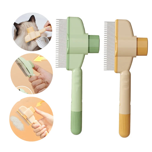 Pet Hair Remover Brush - Grooming Comb for Long-Haired Dogs & Cats
