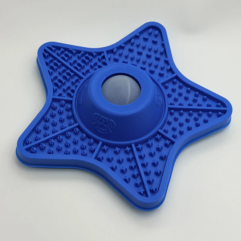 2-in-1 Star Shaped Silicone Slow Feeder & Lick Mat for Dogs & Cats