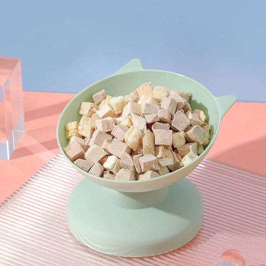 Tilted Pet Food Bowl with Neck Protector - Anti-Choking Design
