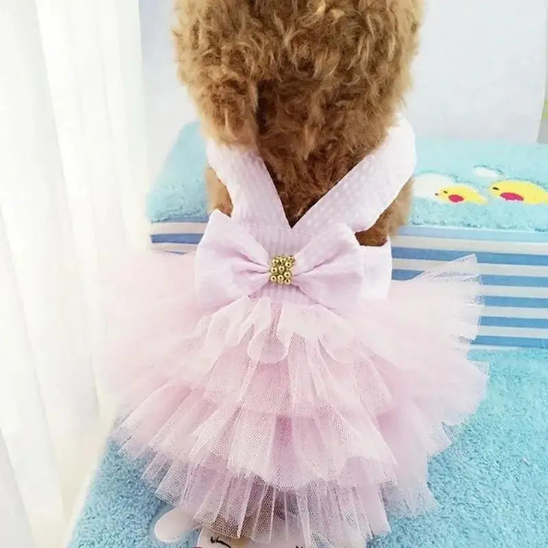 Striped Bow Princess Dress for Dogs & Cats – Summer Pet Costume Skirt