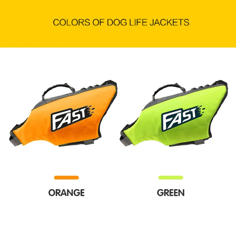 Dog Swimming Life Jacket & Safety Vest with Reflective Trim