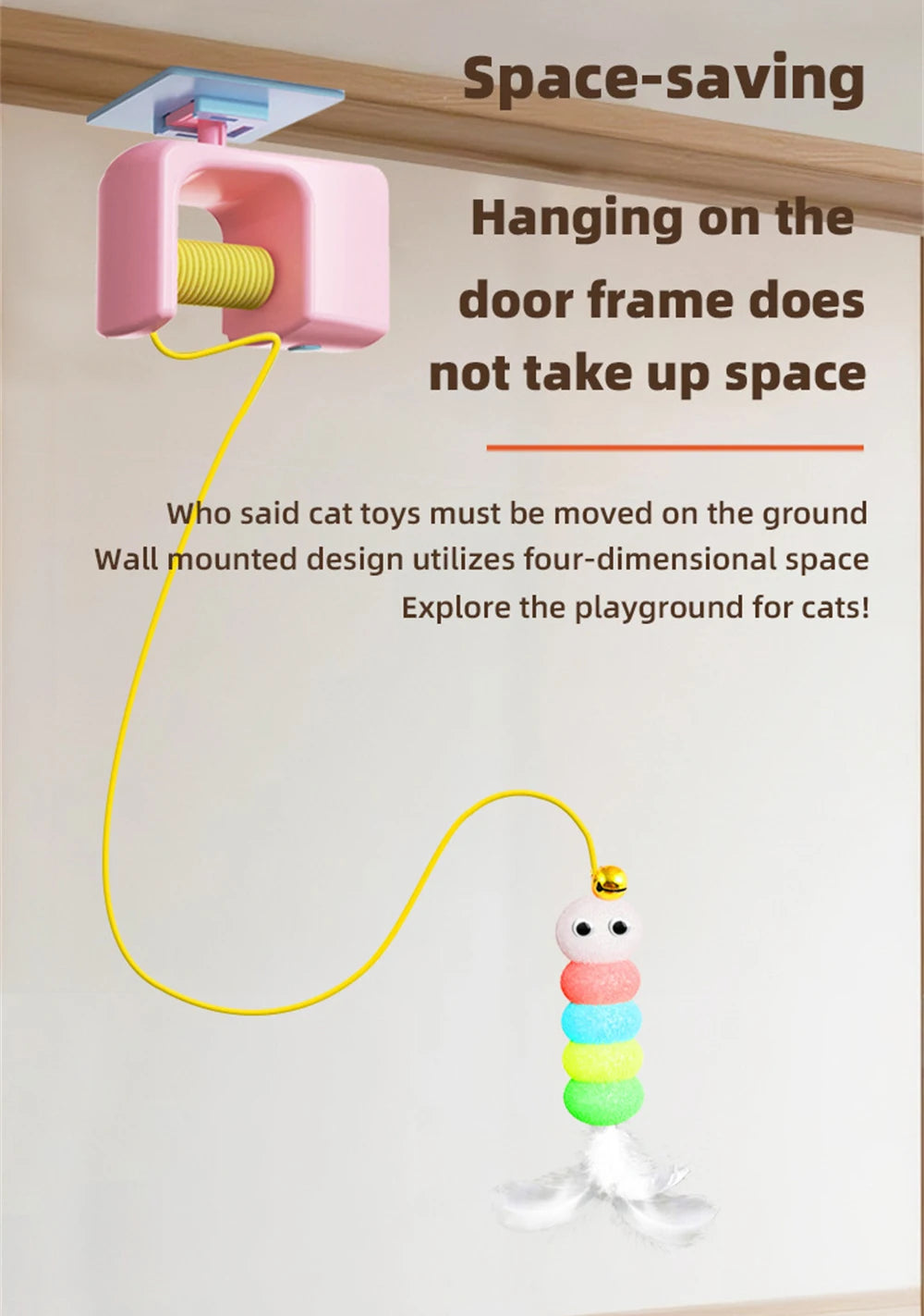 Automatic Telescopic Cat Wand Toy with 180cm Elastic Rope