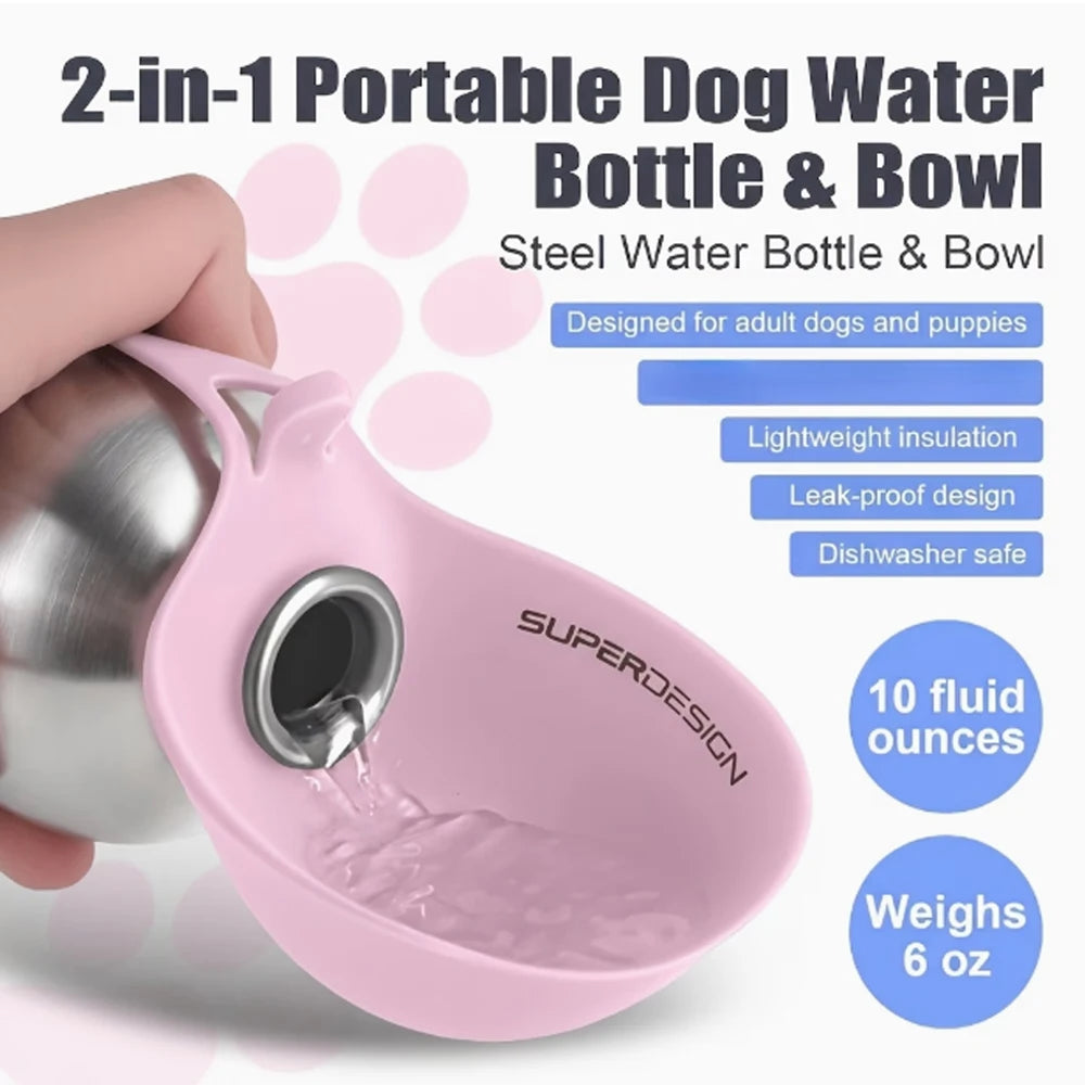 Portable Stainless Steel Travel Water Bowl for Dogs & Cats