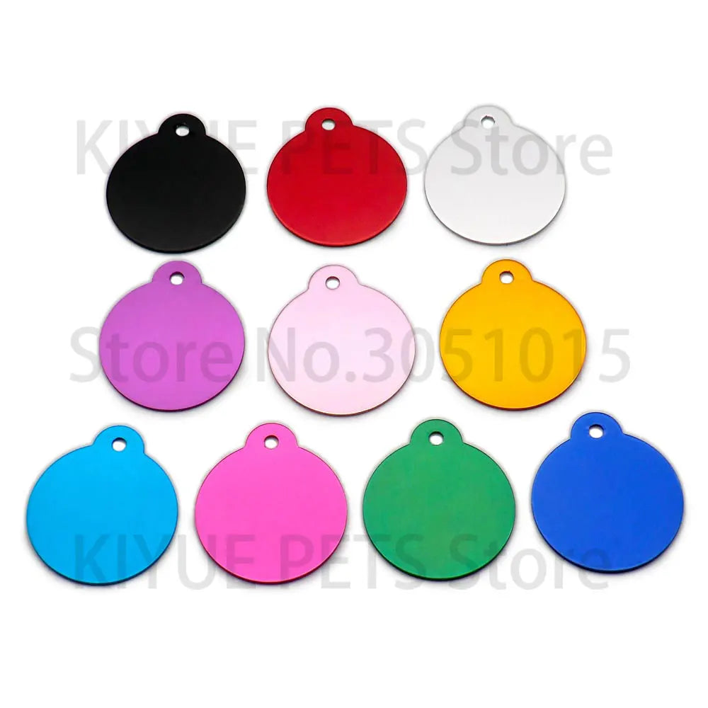 Personalised Laser-Engraved Pet ID Tags – Aluminium Round Pendants, Pack of 100