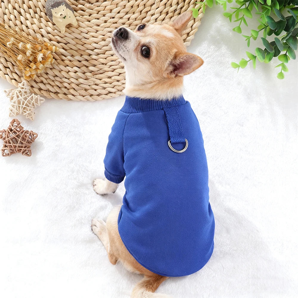 Round Neck Sweatshirt with Traction Ring for Small Dogs & Cats