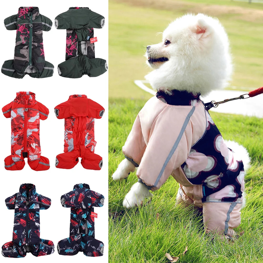 Thickened Reflective Winter Jumpsuit for Small Dogs