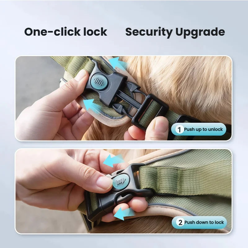 Reflective Tactical Dog Harness for Medium & Large Dogs