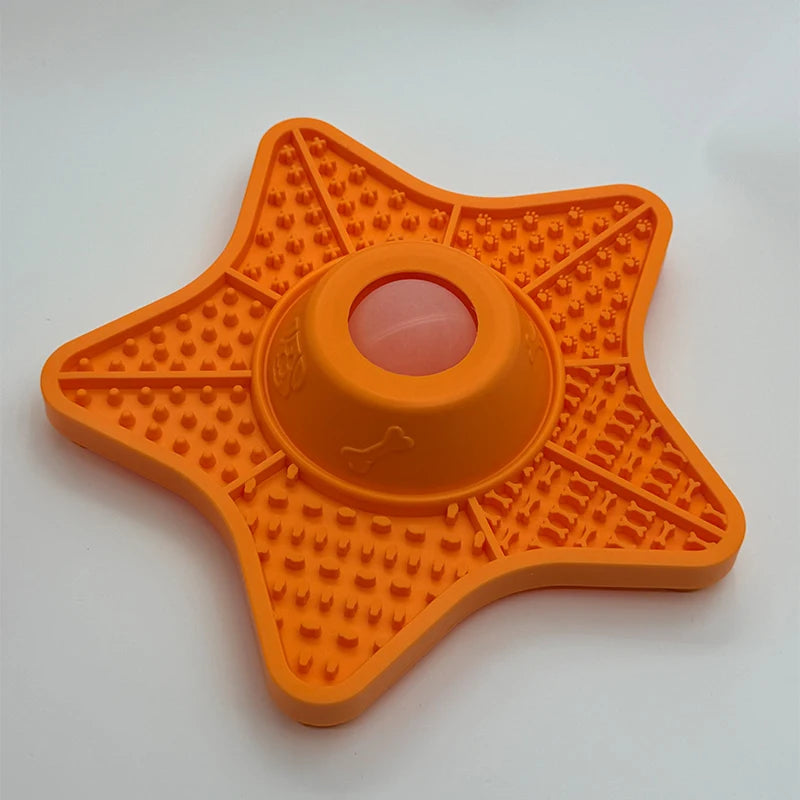 2-in-1 Star Shaped Silicone Slow Feeder & Lick Mat for Dogs & Cats