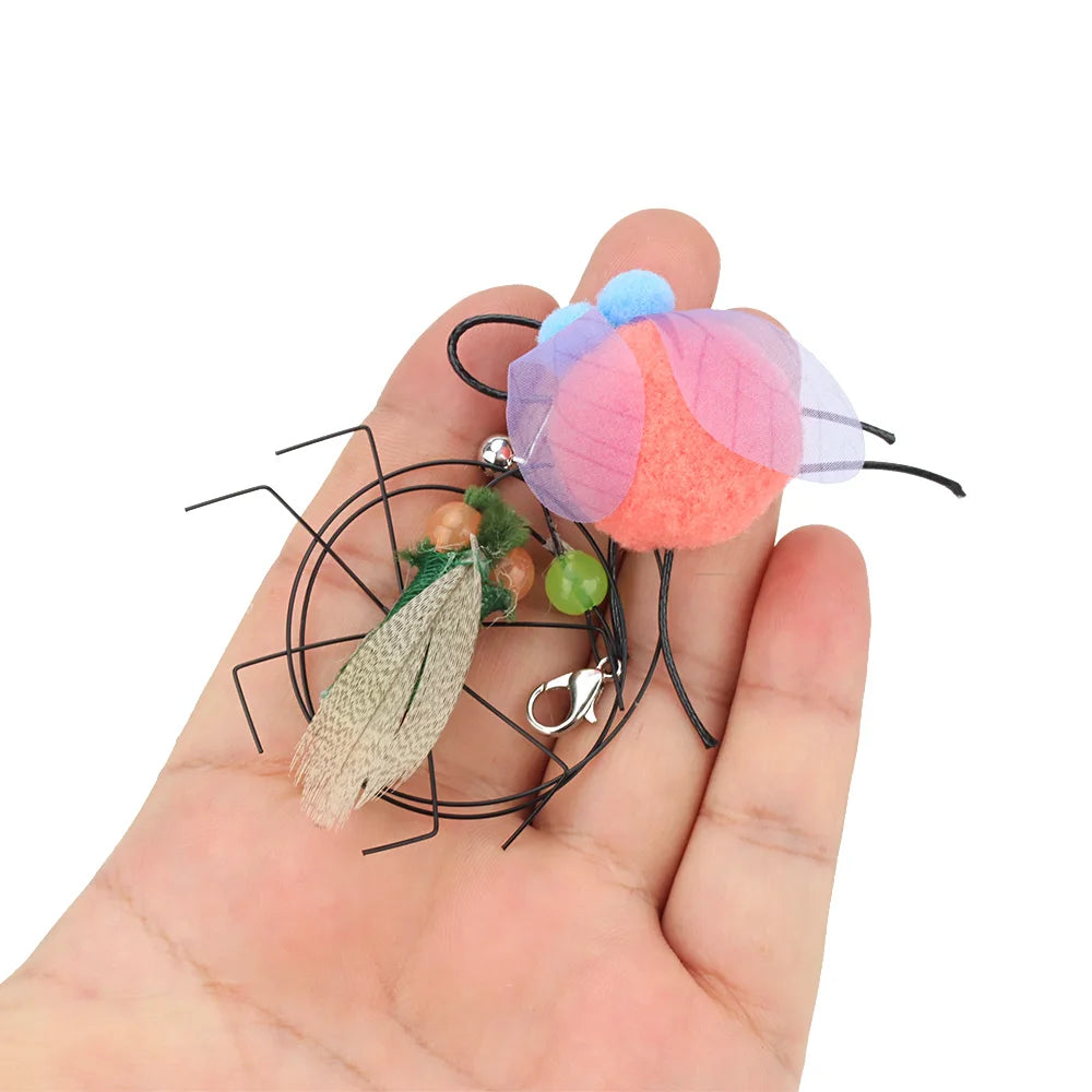 Cat Toy Replacement Heads – Feather Bug Wand Accessories (5pcs)