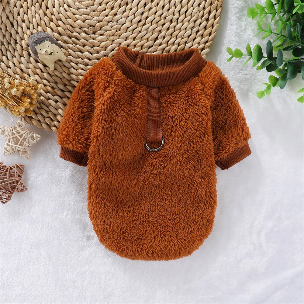 Plush Pet Sweatshirt for Cats & Small Dogs