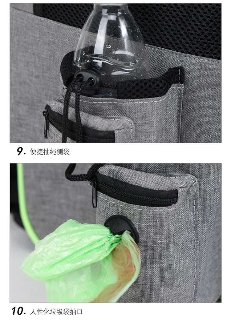 Sac à dos de transport extensible pour chat avec housse pare-soleil et maille respirante