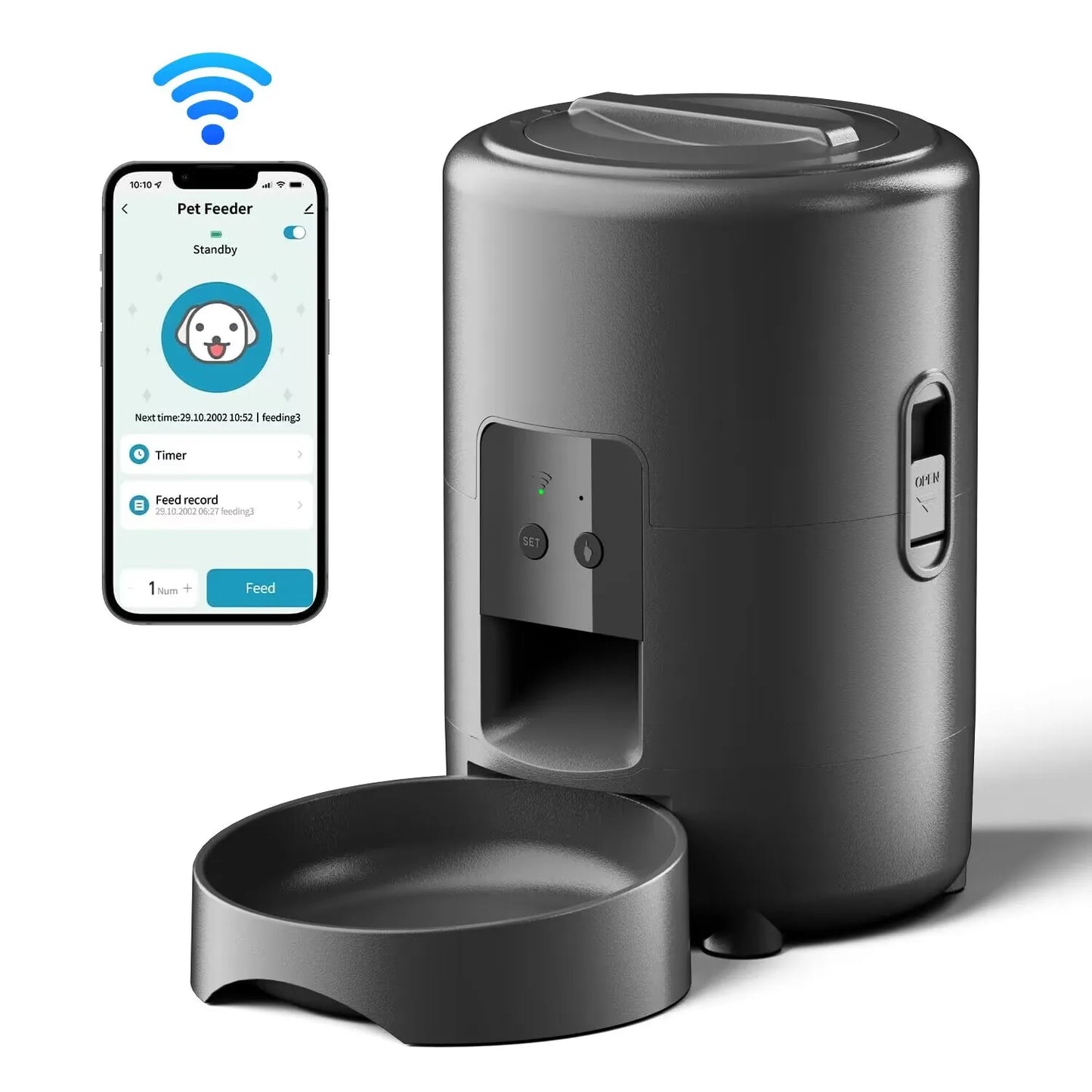 Distributeur automatique de nourriture pour chats 2 L avec vidéo, alimentation intelligente chronométrée et quantitative, gamelle pour chats, chiens et animaux de compagnie contrôlée par application