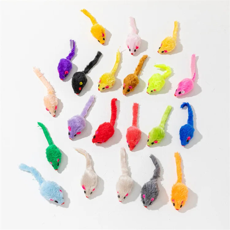 Feather Mouse Cat Toys - 10 Pack Interactive Play Set with Catnip