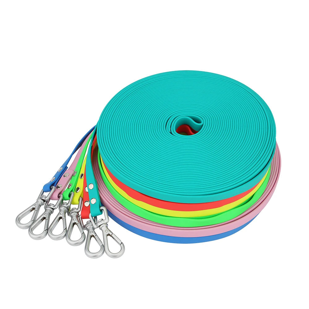 Waterproof PVC Long Dog Leash – Easy Clean Training Lead 1.5m to 20m