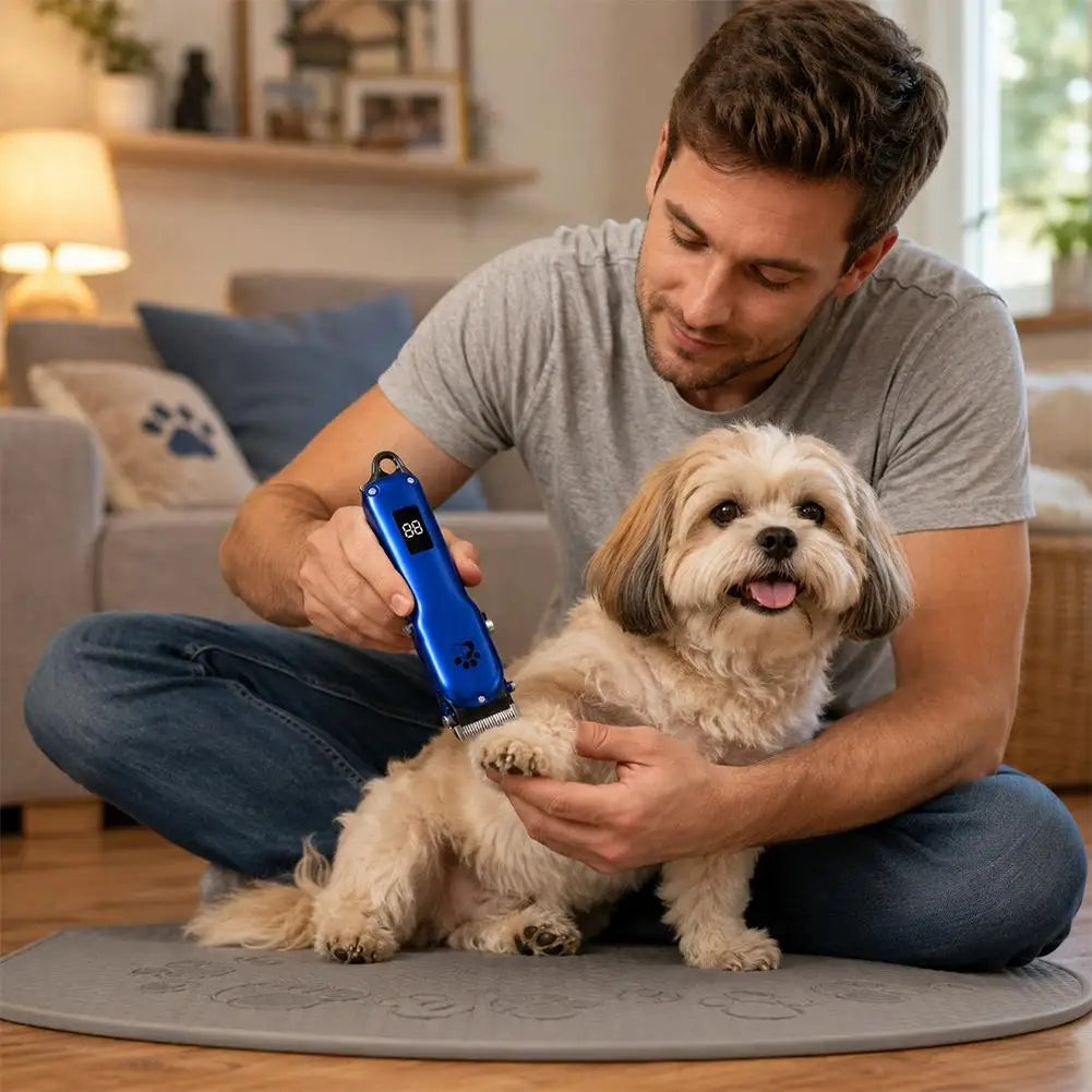 Professional Cordless Pet Grooming Clipper with LCD Display — Ultra-Quiet