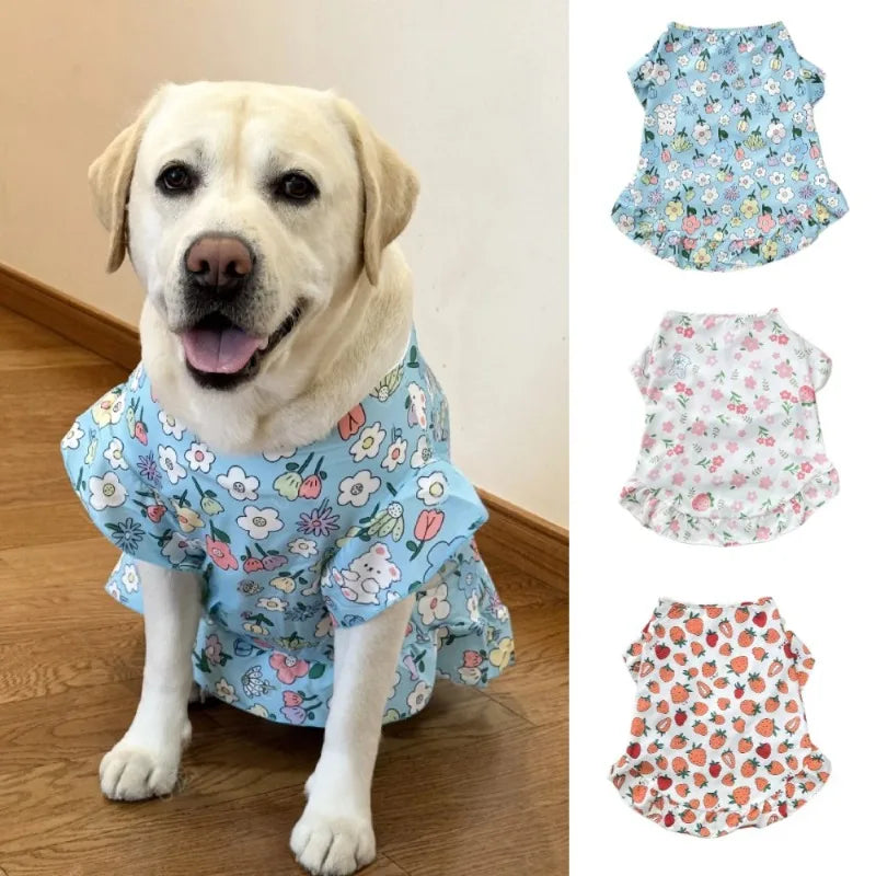 Robe de princesse rafraîchissante et gilet d'été pour chiens de taille moyenne et grande