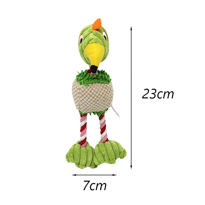 Animal Shaped Squeaky Fleece Chew Toy for Small Dogs