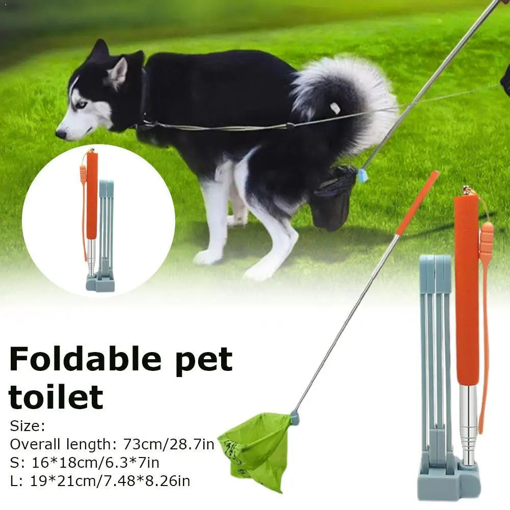 Long-Handle Stainless Steel Pooper Scooper for Dogs & Cats