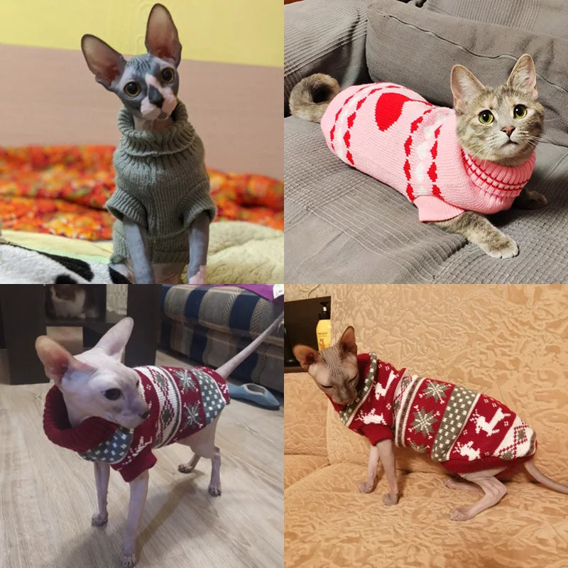 Animal Print Knit Sweater for Cats & Small Dogs