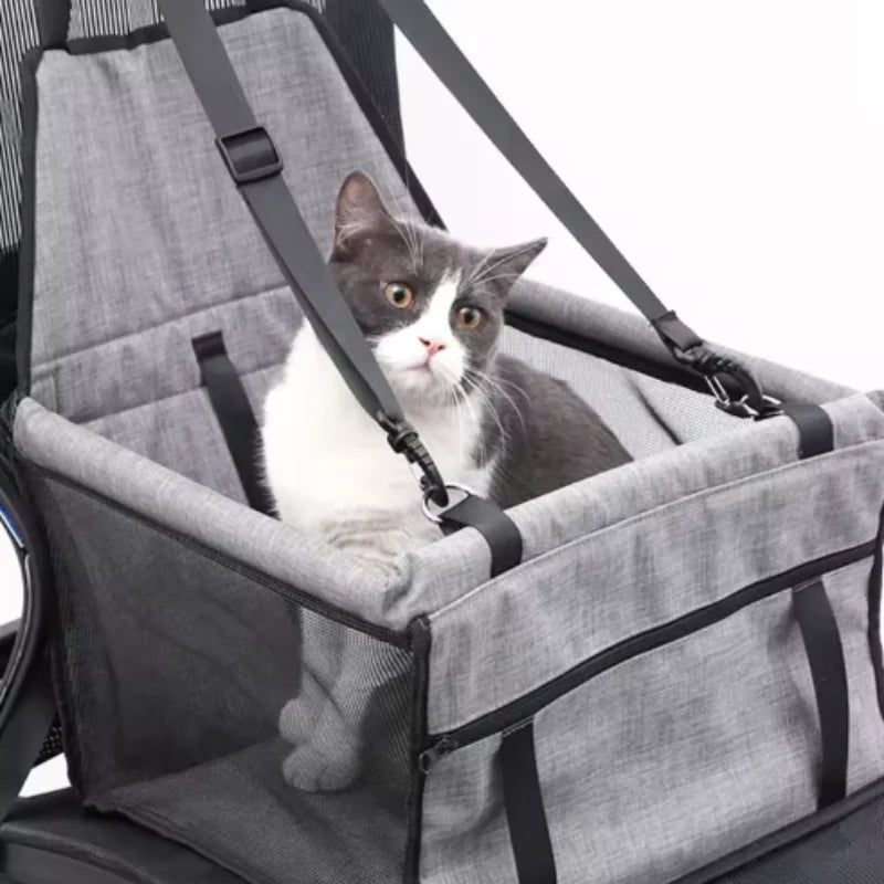 Foldable Dog Car Booster Seat with Safety Belt