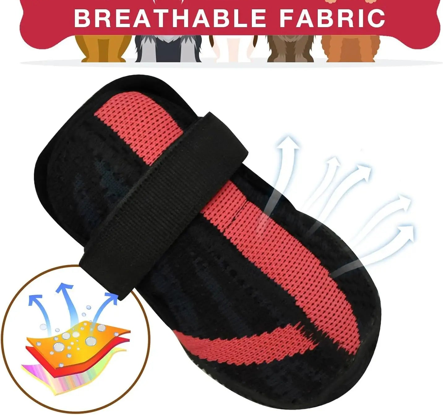 Chaussures respirantes pour chien - Chaussures en maille antidérapantes pour la marche, la course et la randonnée