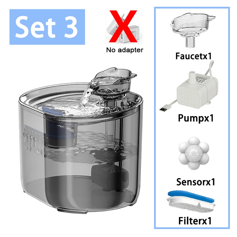 Filtered Pet Water Fountain for Cats & Dogs