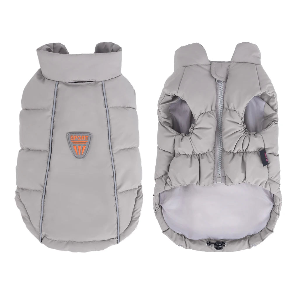 Windproof Reflective Down Jacket for Small Dogs | Harness Hole