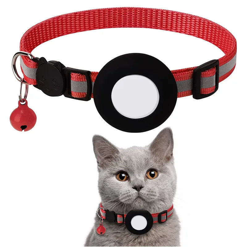 Reflective Breakaway Cat Collar with AirTag Holder & Bell