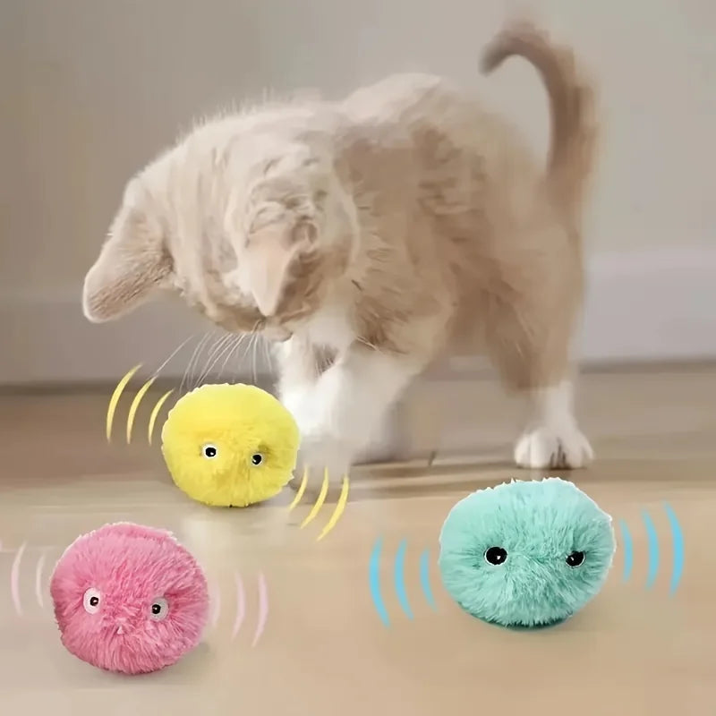 Interactive Cat Toy Ball with Chirping Sound - Plush Exercise Ball for Playtime