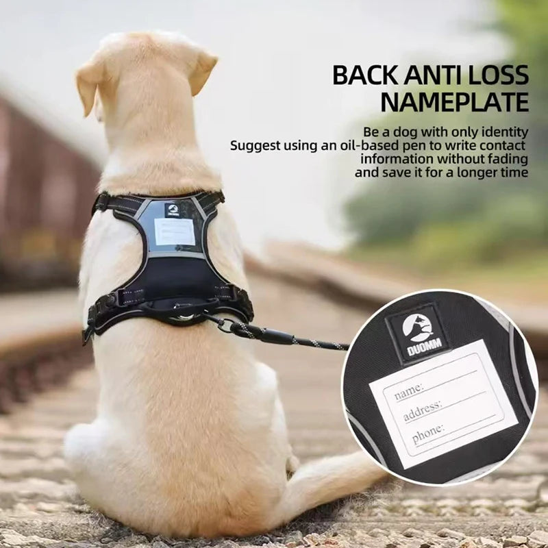 Reflective No-Pull Dog Vest Harness with Name Card