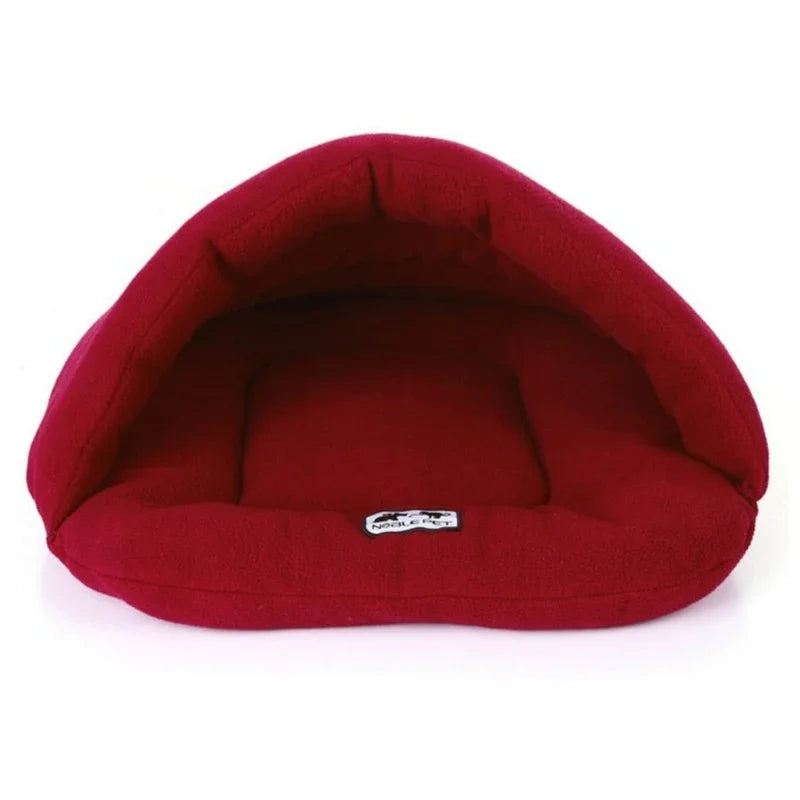 Slipper-Shaped Cave Pet Bed – Warm Cotton Nest for Cats & Small Dogs