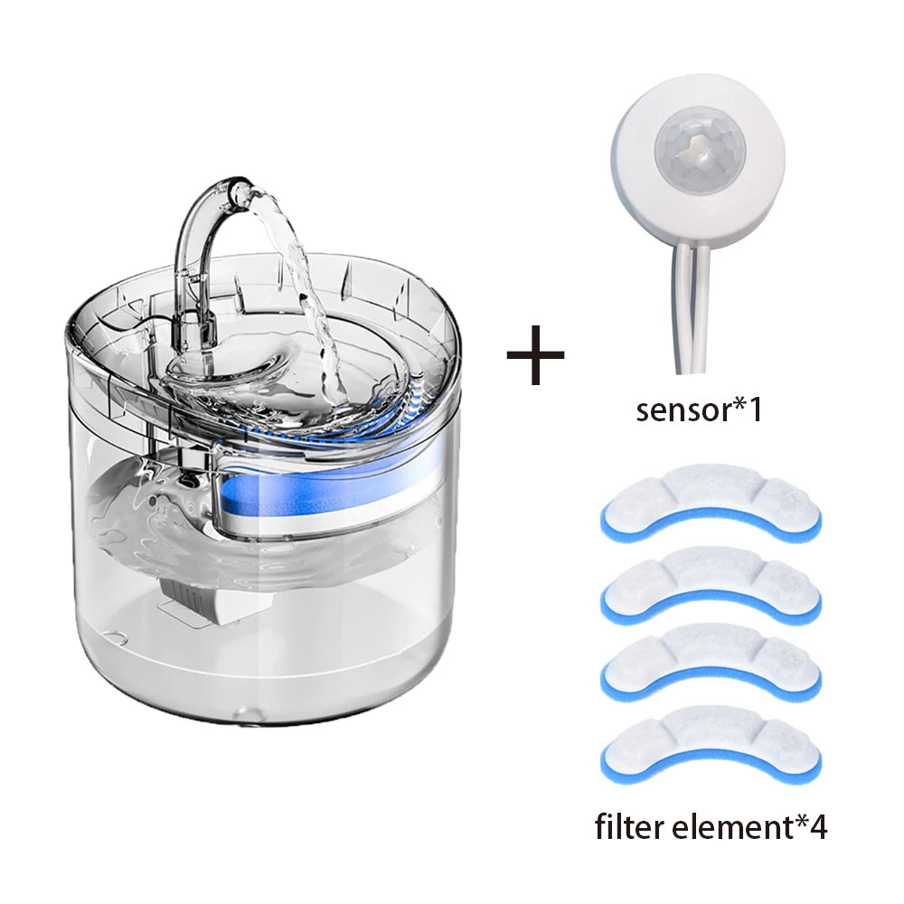 Fontaine à eau intelligente automatique pour animaux de compagnie avec capteur de mouvement