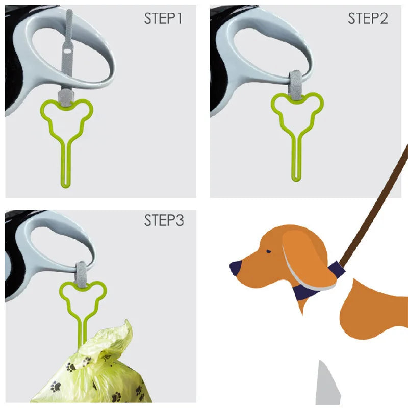 Distributeur de sacs à déjections canines mains libres avec clip