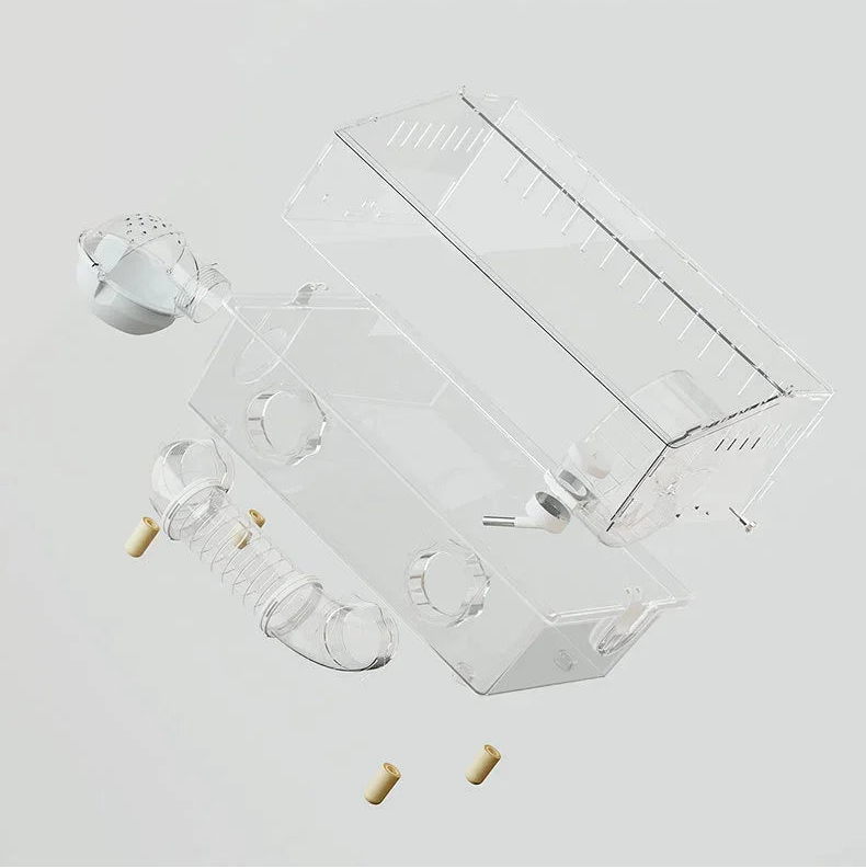 Large Transparent Hamster Cage – Luxury Villa Habitat Full Set for Small Rodents