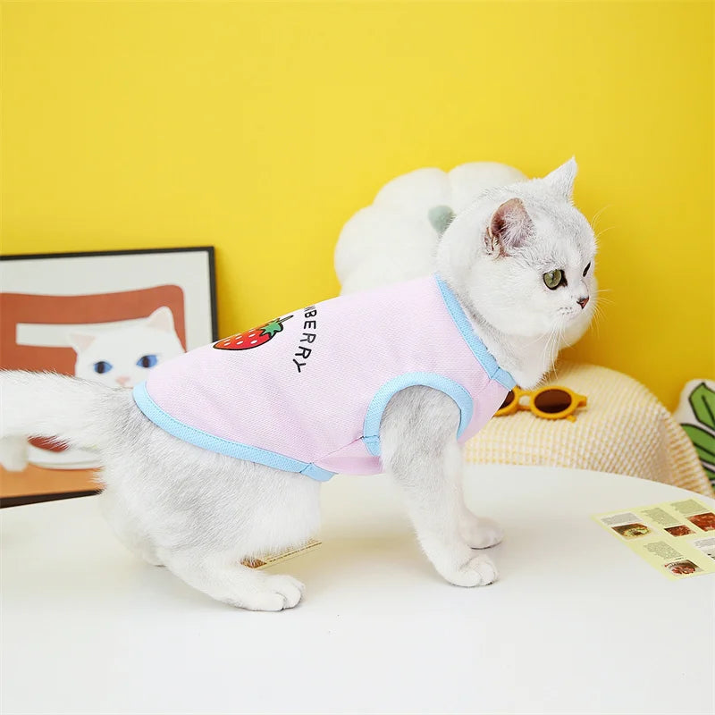 Cartoon Print Summer Vest for Cats & Small Dogs