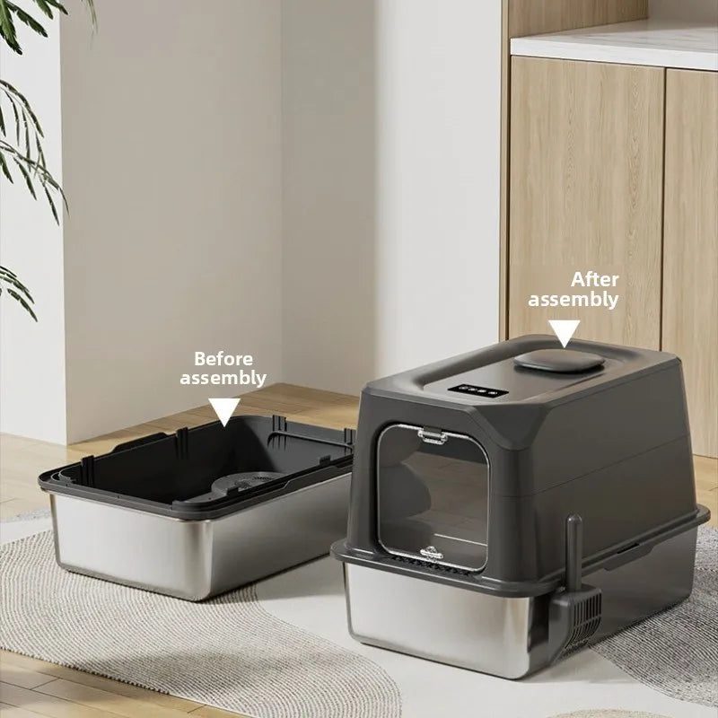 Automatic Self-Cleaning Cat Litter Box — Large Covered with Quiet Auto Scoop & Deodoriser