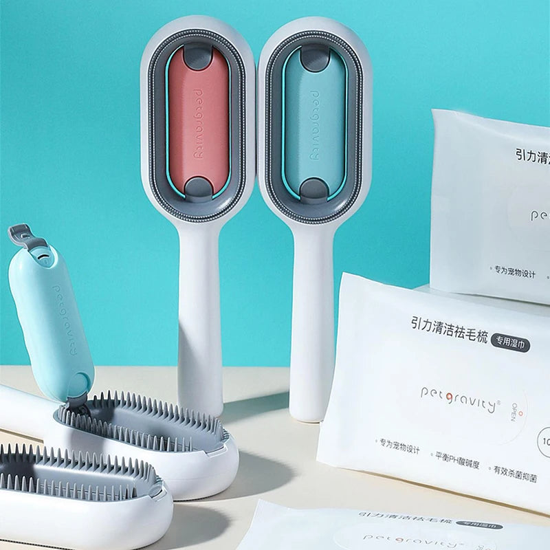 Double-Sided Pet Grooming Brush & Hair Removal Comb