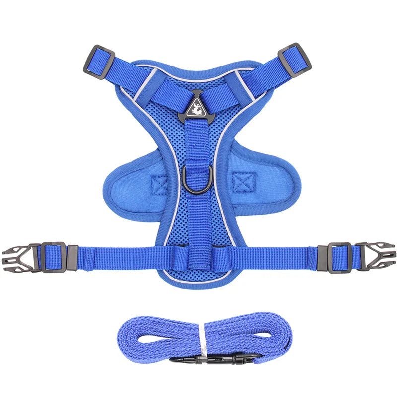 Reflective Mesh Cat & Dog Harness with Leash Set