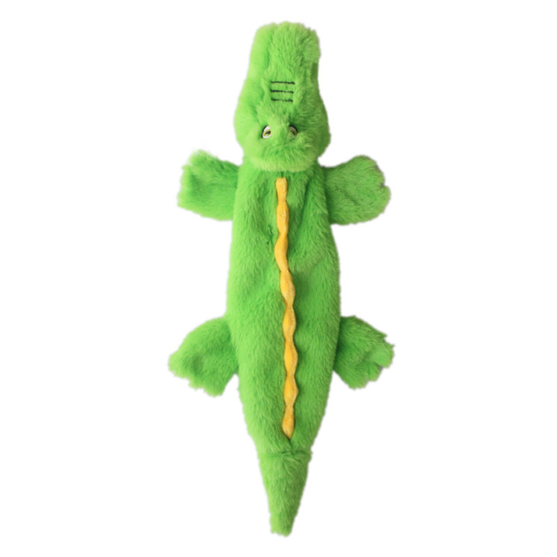 Jouet pour chien en peluche crocodile couineur avec papier froissé